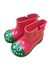 Load image into Gallery viewer, Dino Rain Boots in Watermelon/Green (Toddlers/Kids)