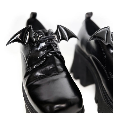 Bat Wing Shoelace Charms in Black