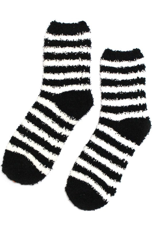 Fuzzy Stripe Socks (Adults)
