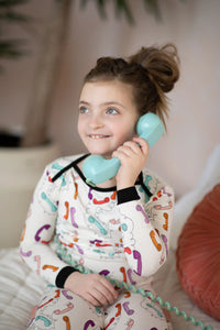 Retro Phone 2 Piece Pajama Set (Toddlers/Kids)