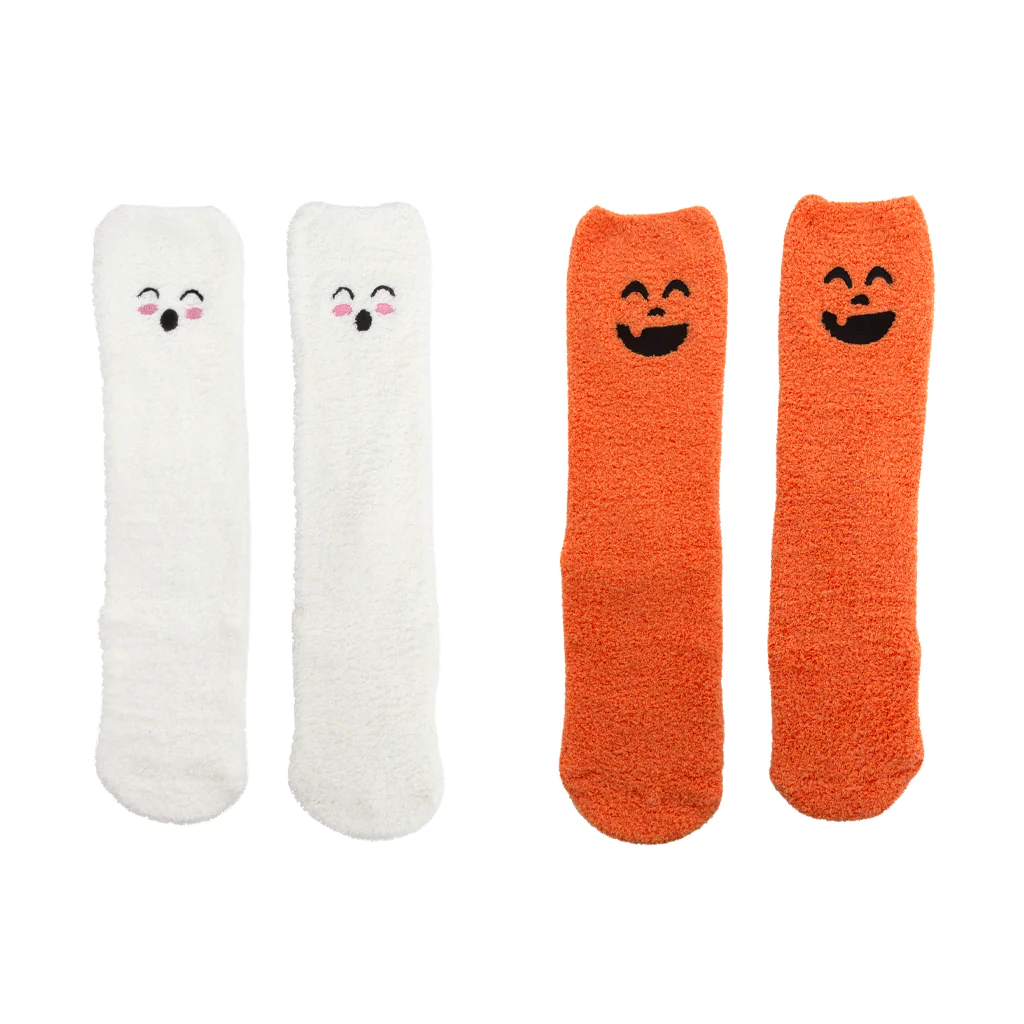 Pumpkin/Ghost Fuzzy Sock Set