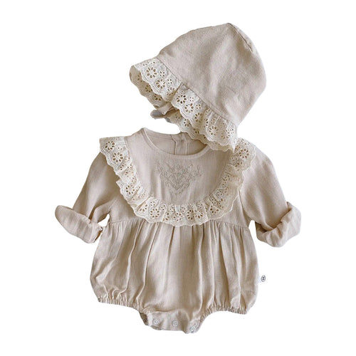 Antiqued Onesie and Bonnet (Babies/Toddlers)