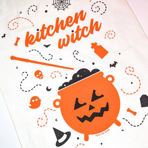Hallowed Kitchen Witch Tea Towel
