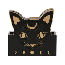 Load image into Gallery viewer, Mystic Cat Face Coaster Set