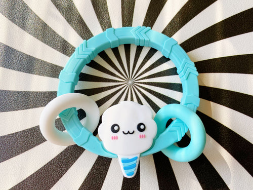 Cotton Candy Teether Ring in Blue