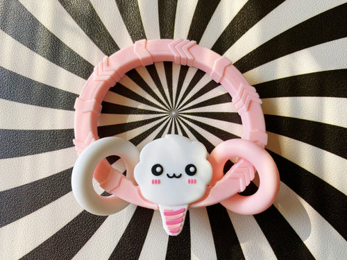 Cotton Candy Teether Ring in Pink