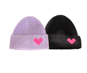 Digital Heart Knit Hat (Kids/Adults in Multiple Colors)