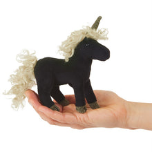 Load image into Gallery viewer, Dark Unicorn Finger Puppet