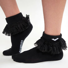 Load image into Gallery viewer, Bat Embroidered Ruffle Socks (Adults)