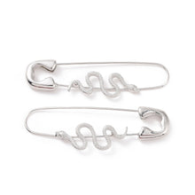 Load image into Gallery viewer, Safety Pin Snake Earrings