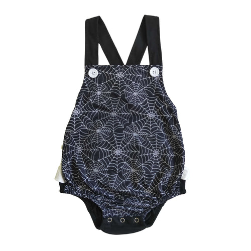 Spiderweb Overalls Bubble Romper (Babies/Toddlers)